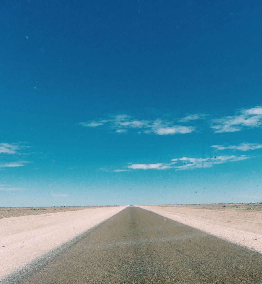 Queensland road outback blue sky